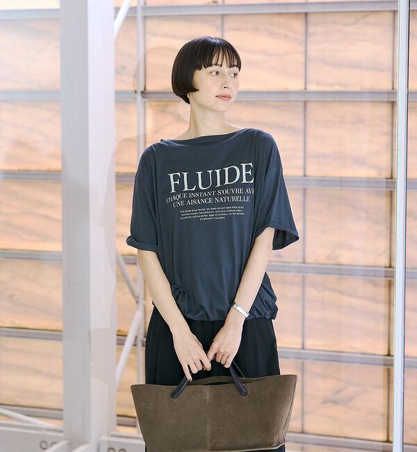 Rouge vif「ドローコードシアーロゴTシャツ / ボートネック」|Tシャツ・カットソー|