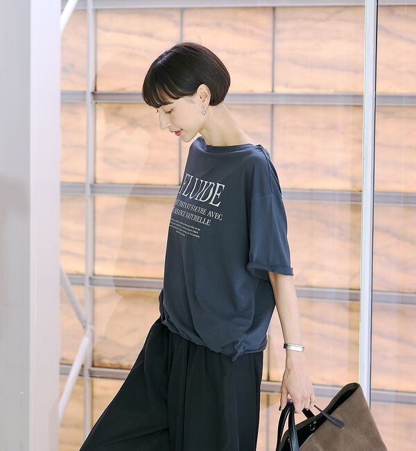 Rouge vif「ドローコードシアーロゴTシャツ / ボートネック」|Tシャツ・カットソー|