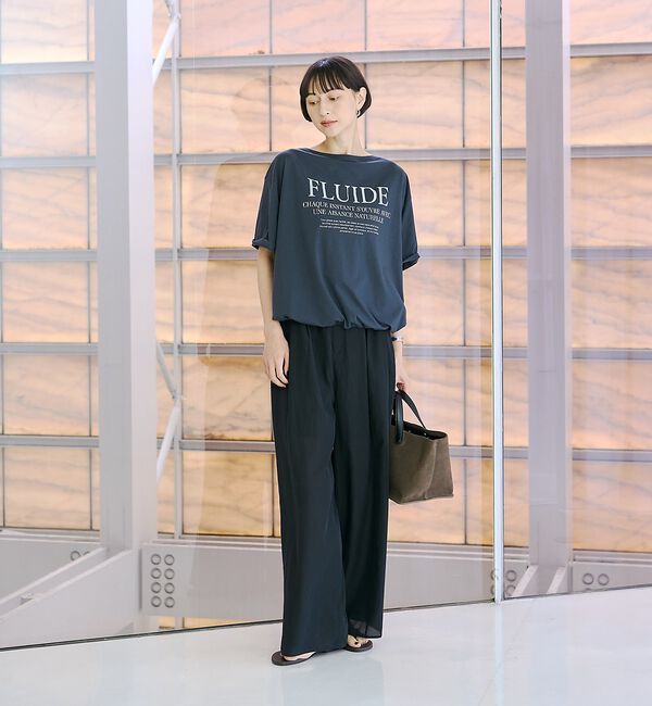 Rouge vif「ドローコードシアーロゴTシャツ / ボートネック」|Tシャツ・カットソー|