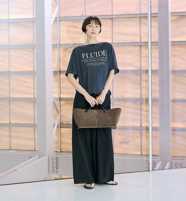 Rouge vif「ドローコードシアーロゴTシャツ / ボートネック」|Tシャツ・カットソー|