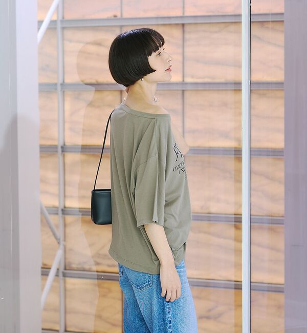 Rouge vif「ドローコードシアーロゴTシャツ / ボートネック」|Tシャツ・カットソー|