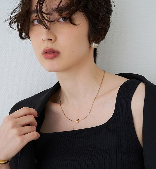 Rouge vif「【PETIT MOMENTS/プティ・モーメント】「S」イニシャルモチーフネック」|ネックレス|