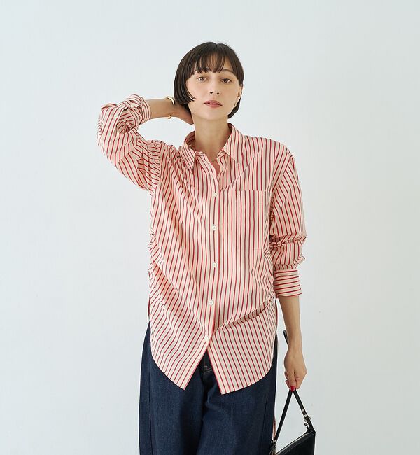 Rouge vif「ストライプサイドドロストシャツ【予約】」|シャツ・ブラウス|