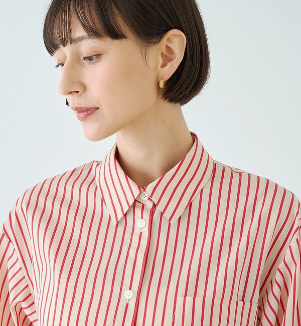 Rouge vif「ストライプサイドドロストシャツ【予約】」|シャツ・ブラウス|