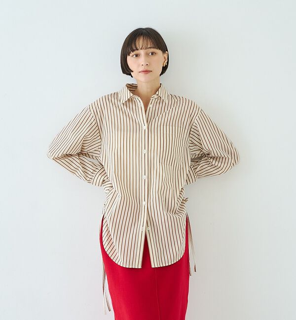 Rouge vif「ストライプサイドドロストシャツ【予約】」|シャツ・ブラウス|