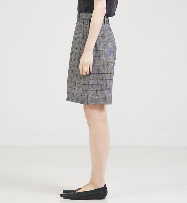 qualite「【セットアップ対応】リネングレンチェックショートパンツ」|その他|
