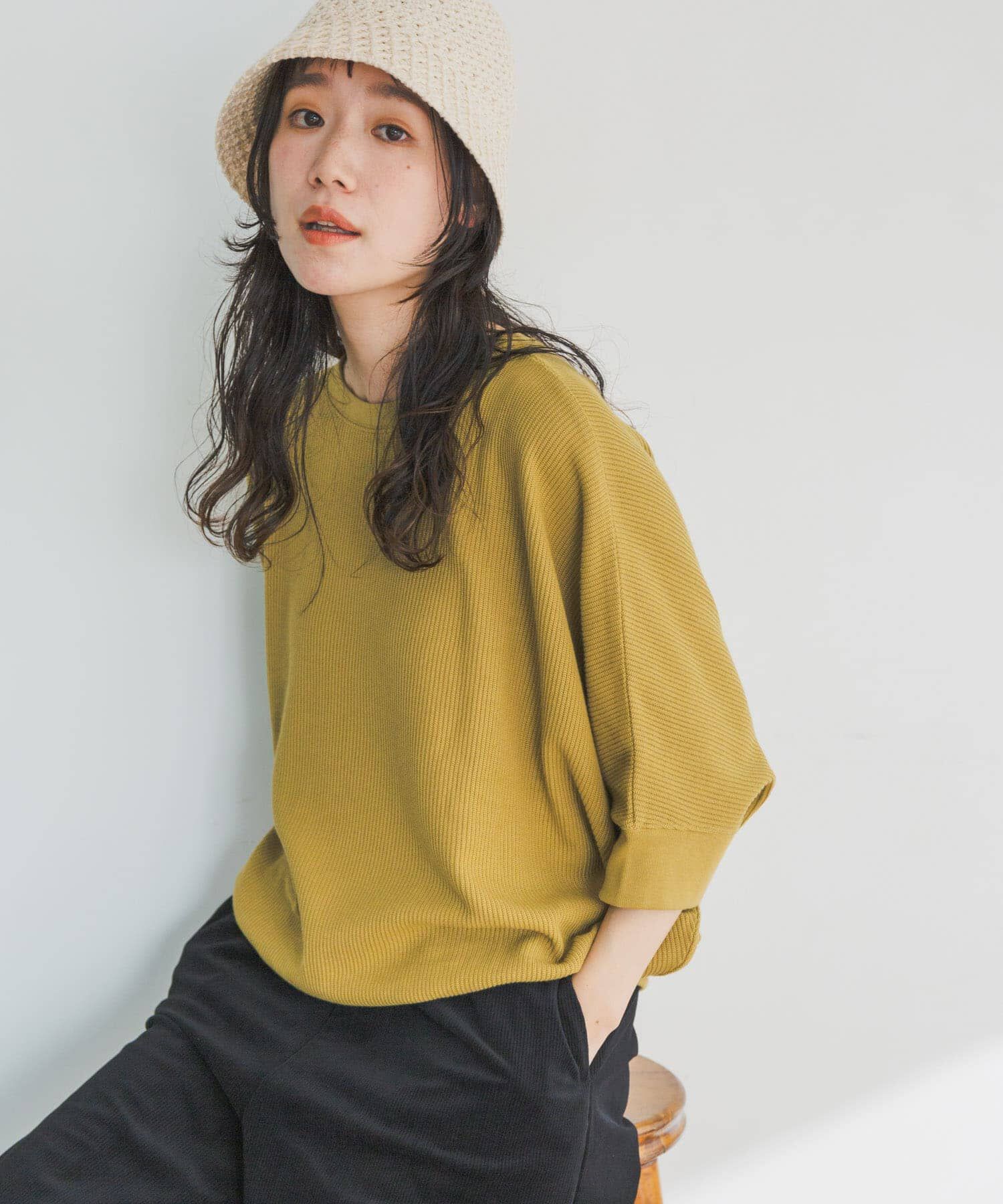 URBAN RESEARCH DOORS「タックフライスワイドTシャツ」|Tシャツ・カットソー|イエロー系その他