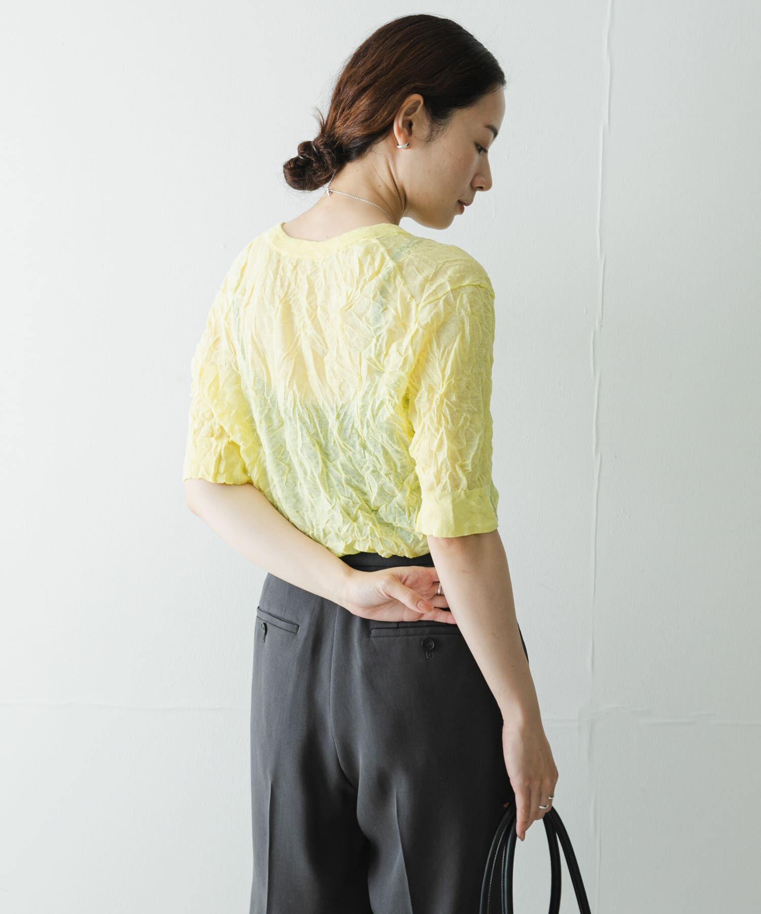 URBAN RESEARCH「new basic　リネン混ワッシャーハーフスリーブニット」|ニット・セーター|