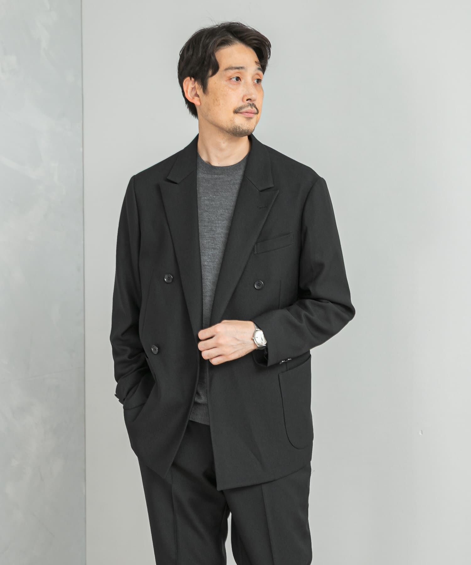 URBAN RESEARCH DOORS「LIFE STYLE TAILOR　ウールライクツイルコンフォータブル Wジャケット」|その他|ネイビー