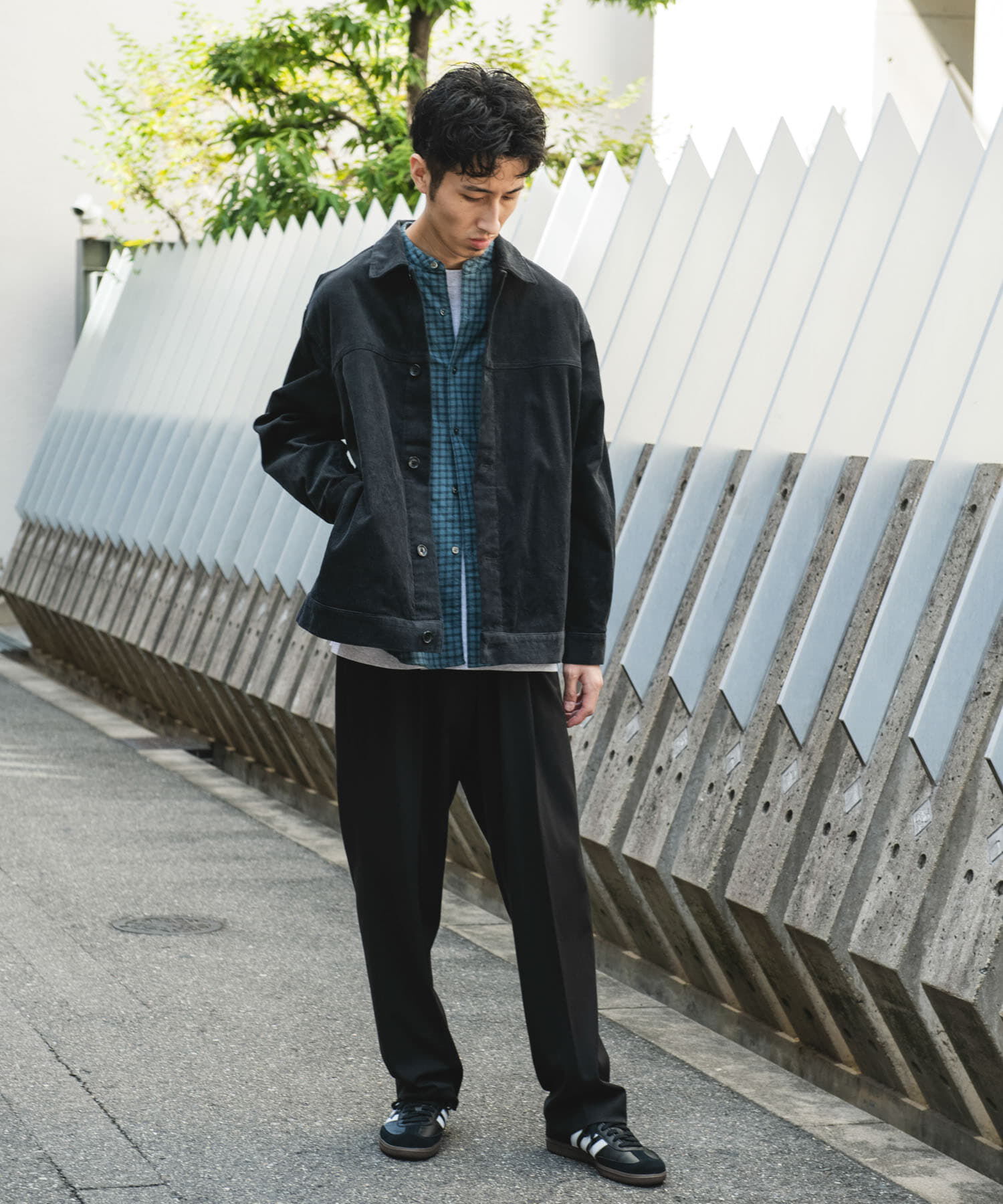 URBAN RESEARCH DOORS「コーデュロイ トラッカージャケット」|ノーカラーコート|