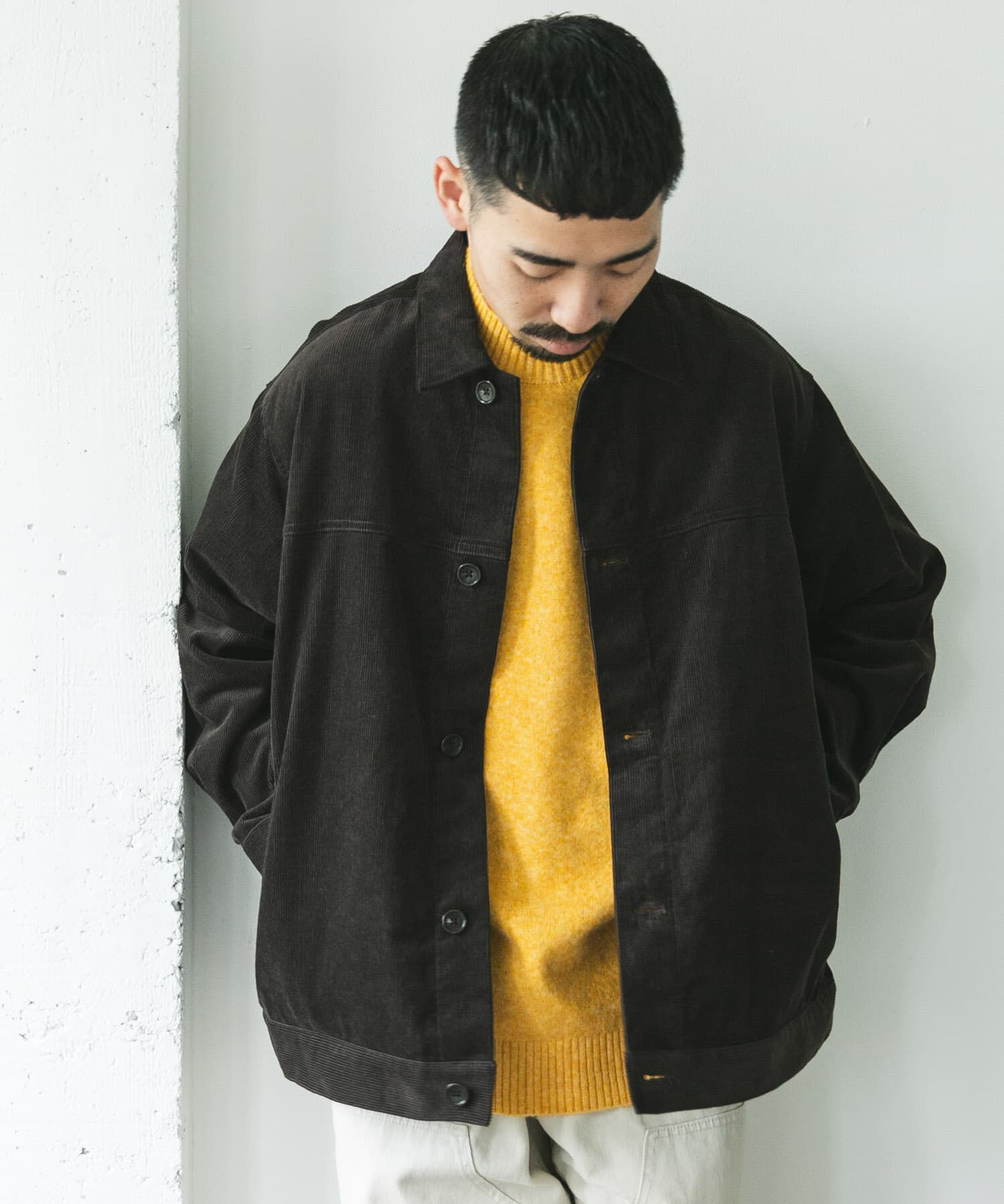 URBAN RESEARCH DOORS「コーデュロイ トラッカージャケット」|ノーカラーコート|