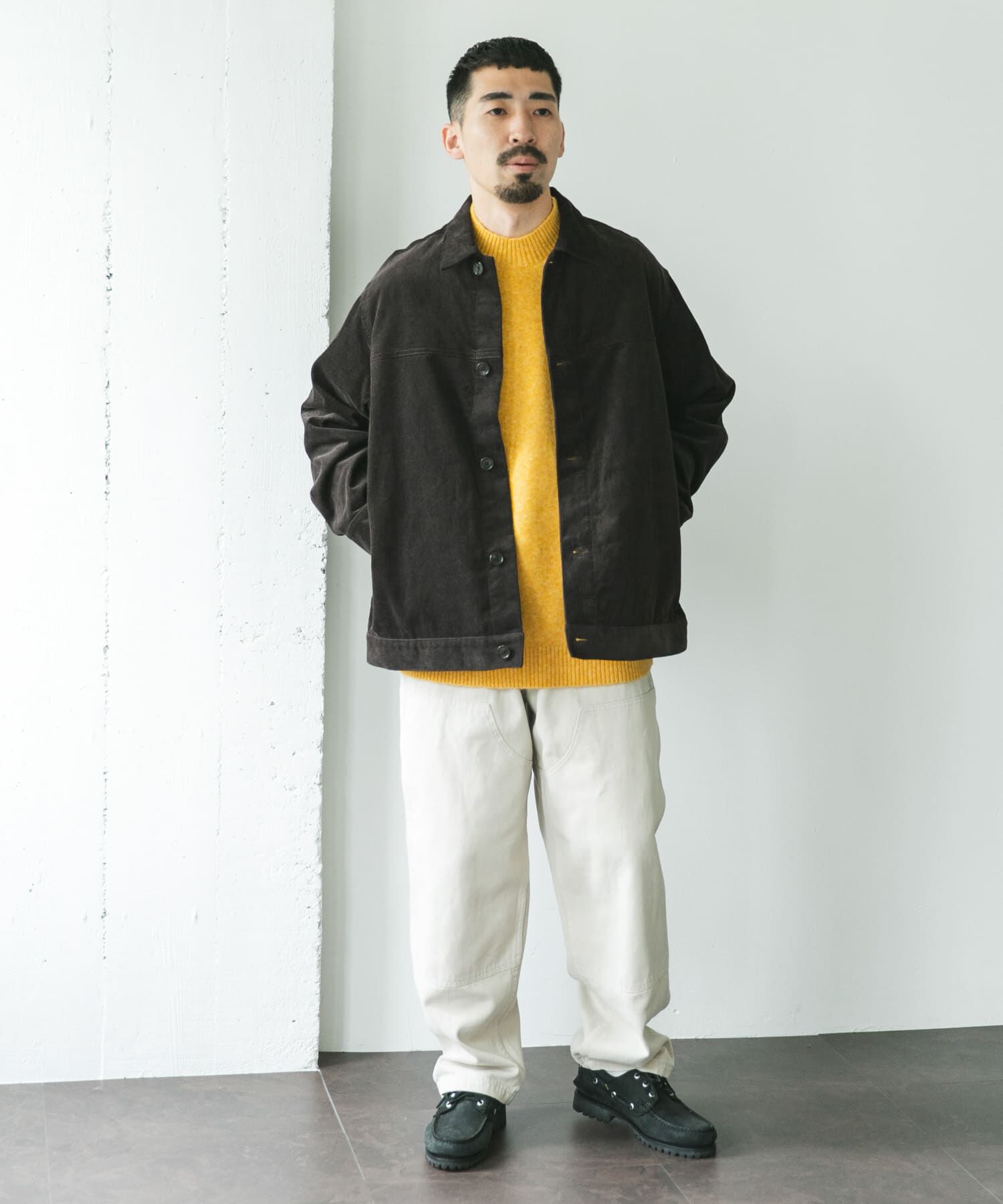 URBAN RESEARCH DOORS「コーデュロイ トラッカージャケット」|ノーカラーコート|