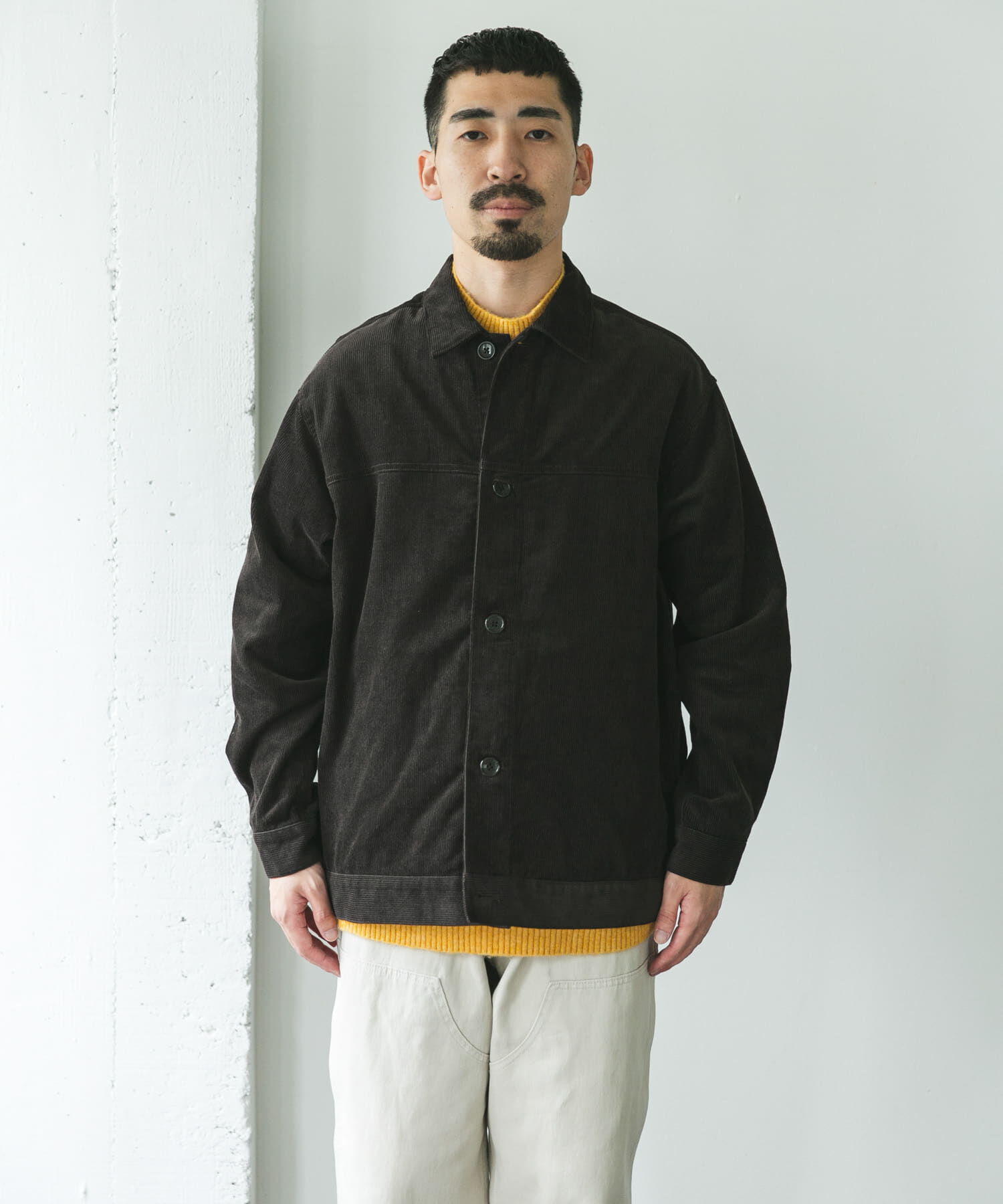 URBAN RESEARCH DOORS「コーデュロイ トラッカージャケット」|ノーカラーコート|