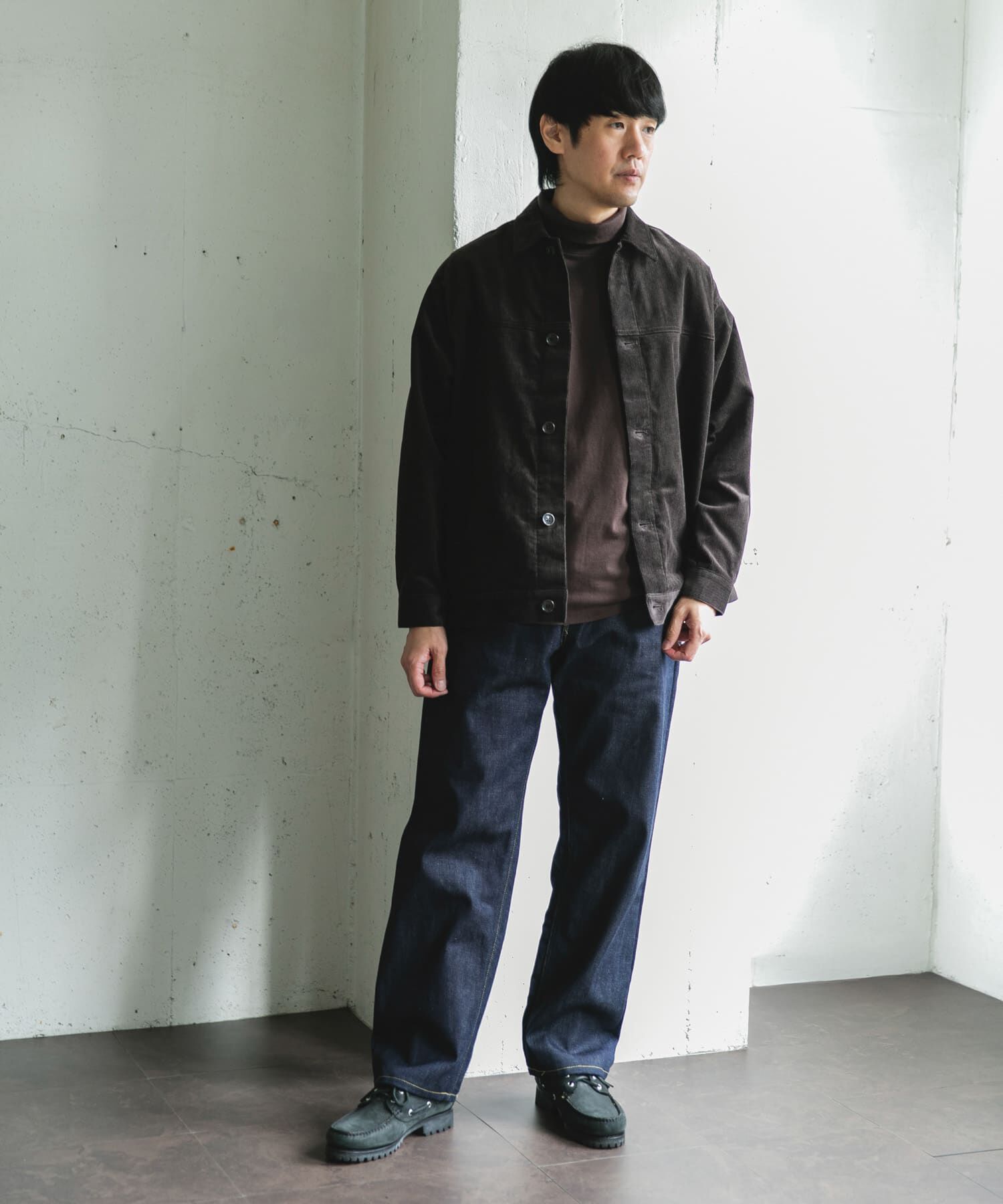 URBAN RESEARCH DOORS「コーデュロイ トラッカージャケット」|ノーカラーコート|