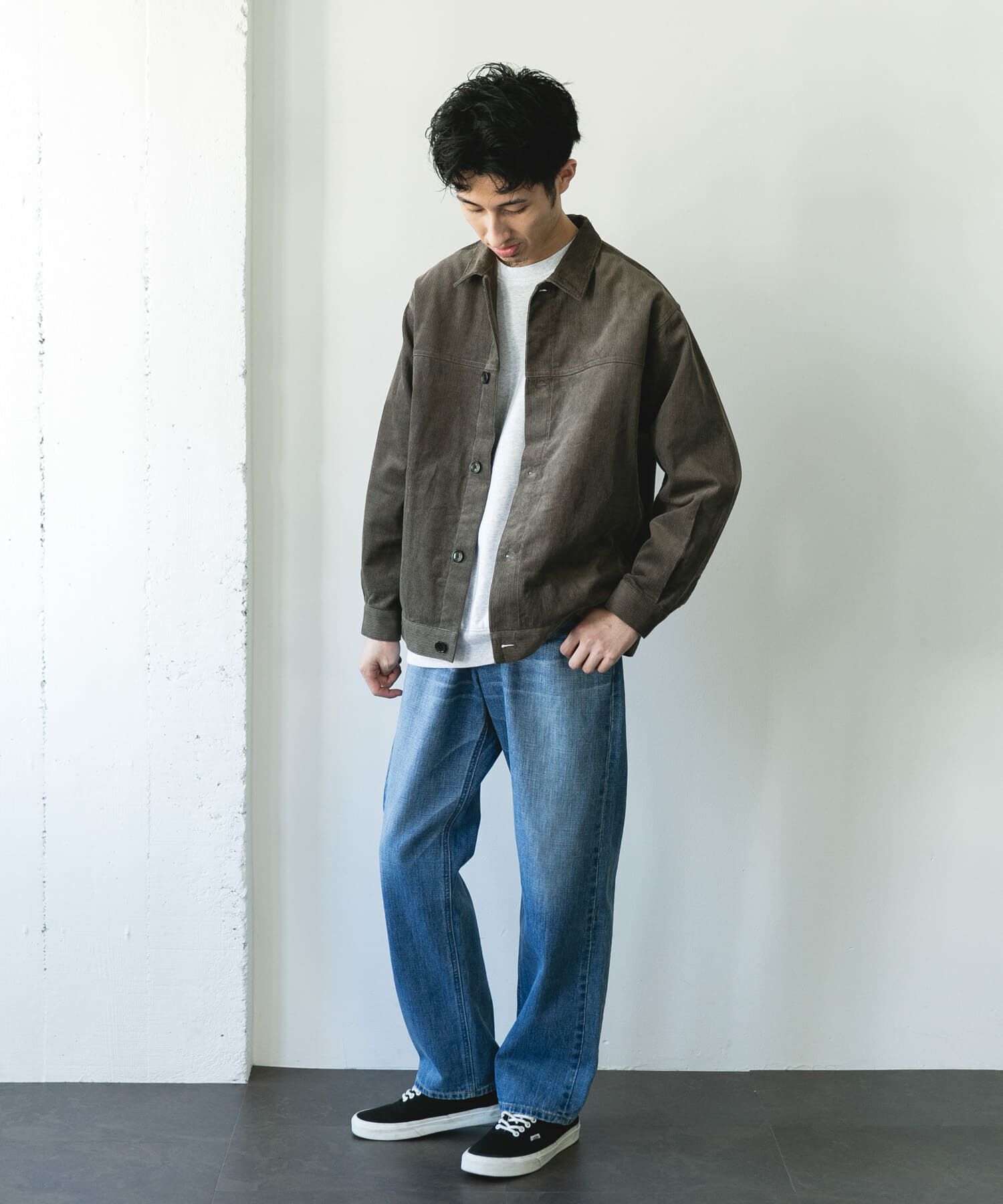 URBAN RESEARCH DOORS「コーデュロイ トラッカージャケット」|ノーカラーコート|
