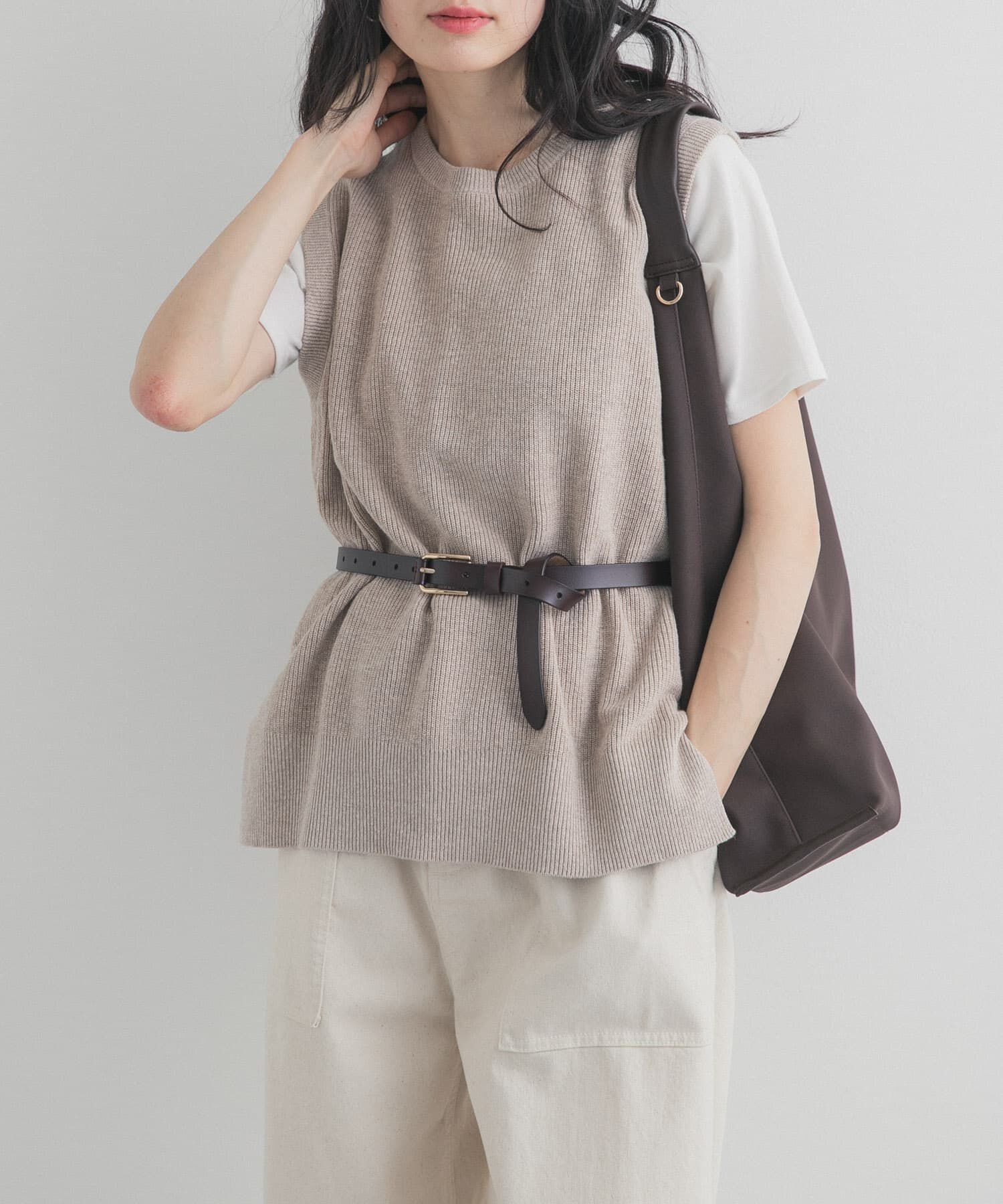 URBAN RESEARCH DOORS「リネンコットンKNITベスト」|ベスト・ジレ|