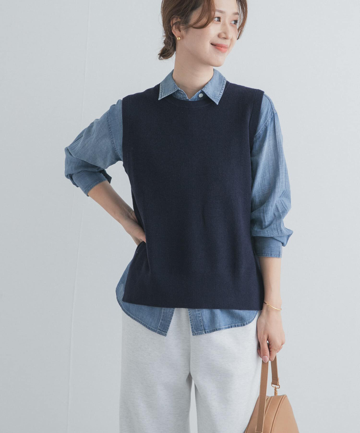 URBAN RESEARCH DOORS「リネンコットンKNITベスト」|ベスト・ジレ|