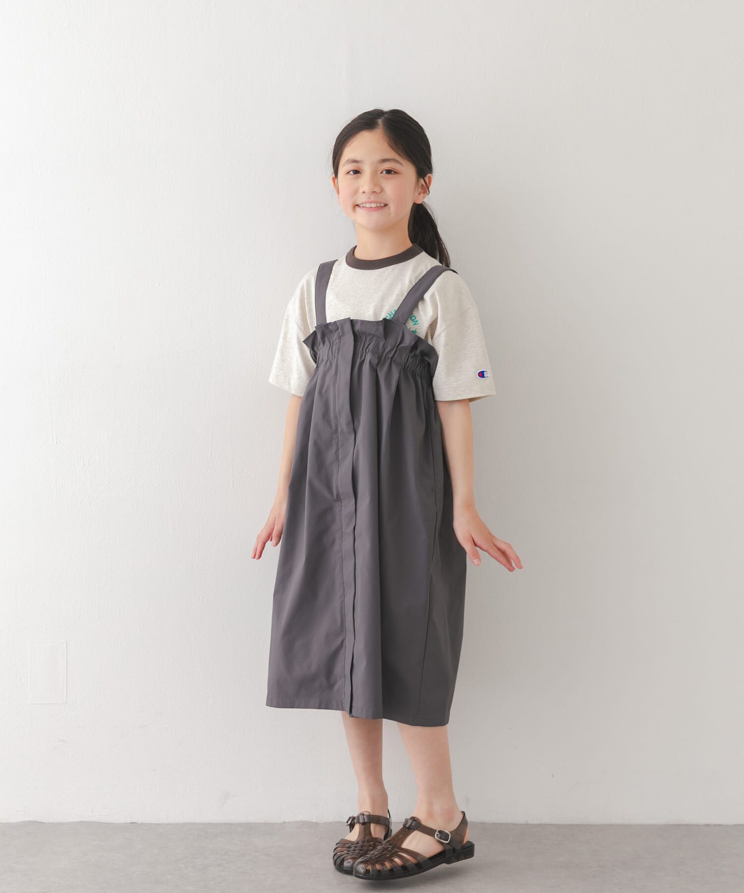 URBAN RESEARCH DOORS「『接触冷感/イージーケア』撥水ワークジャンパースカート(KIDS)」|ワンピース|