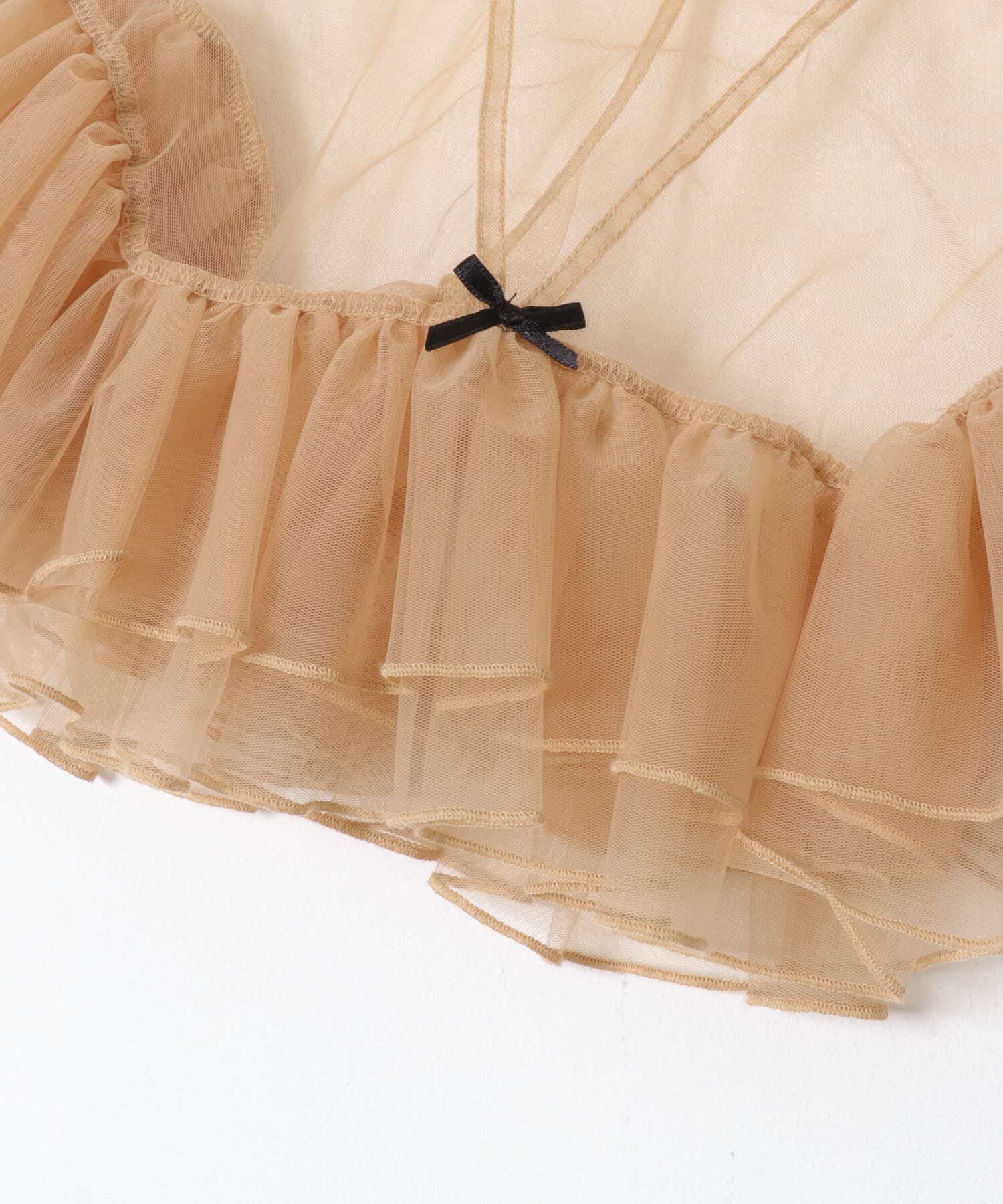 URBAN RESEARCH「ESTHE　TULLE PEPLUM RUFFLE TOP」|シャツ・ブラウス|