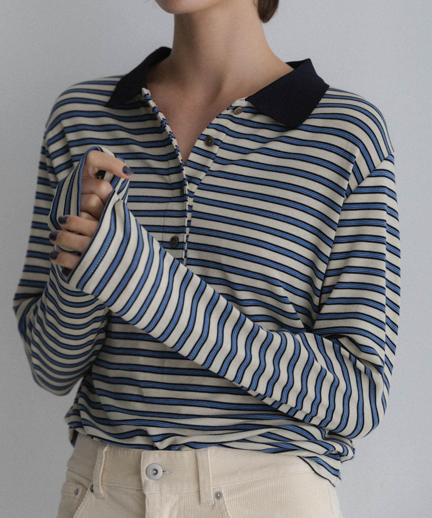 Sonny Label 「マルチボーダースムースポロシャツ」|ポロシャツ|
