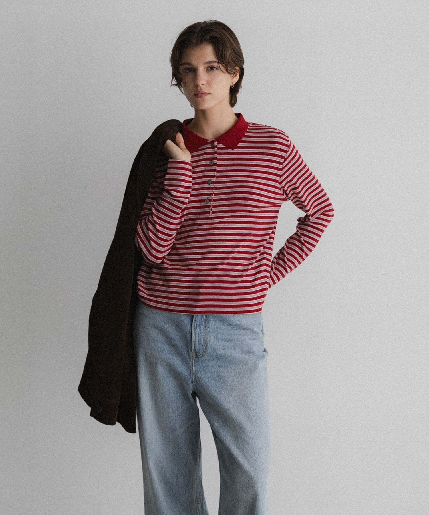 Sonny Label 「マルチボーダースムースポロシャツ」|ポロシャツ|