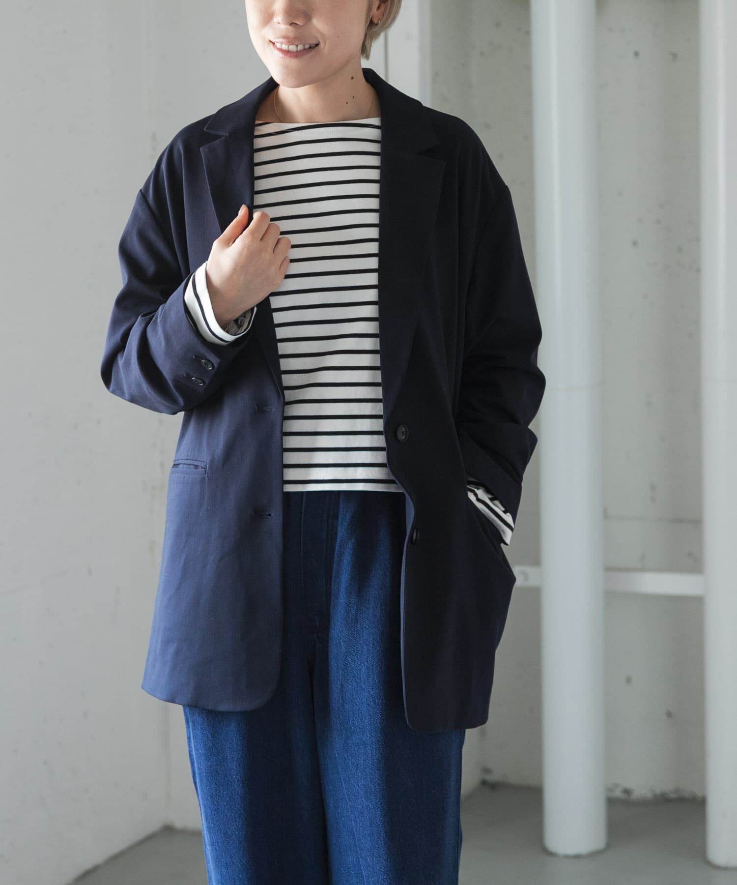 URBAN RESEARCH DOORS「FORK&SPOON　TRビッグジャケット」|その他|ネイビー