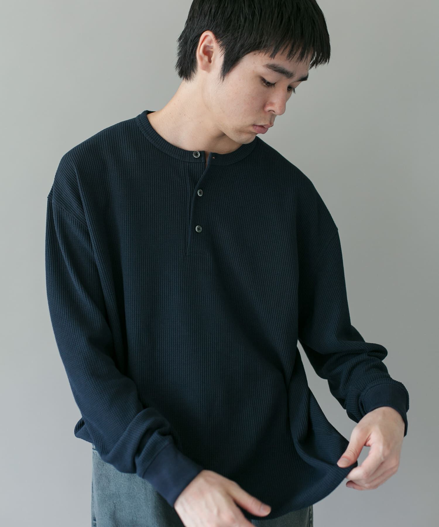 URBAN RESEARCH DOORS「DRYMIXワッフル ドロスト ロングスリーブ Tシャツ」|Tシャツ・カットソー|