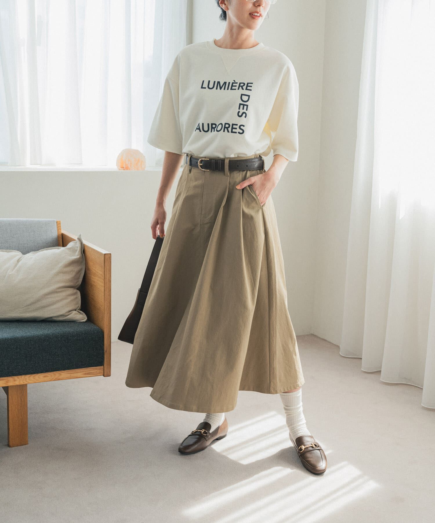 URBAN RESEARCH DOORS「ストレッチチノスカート」|スカート|