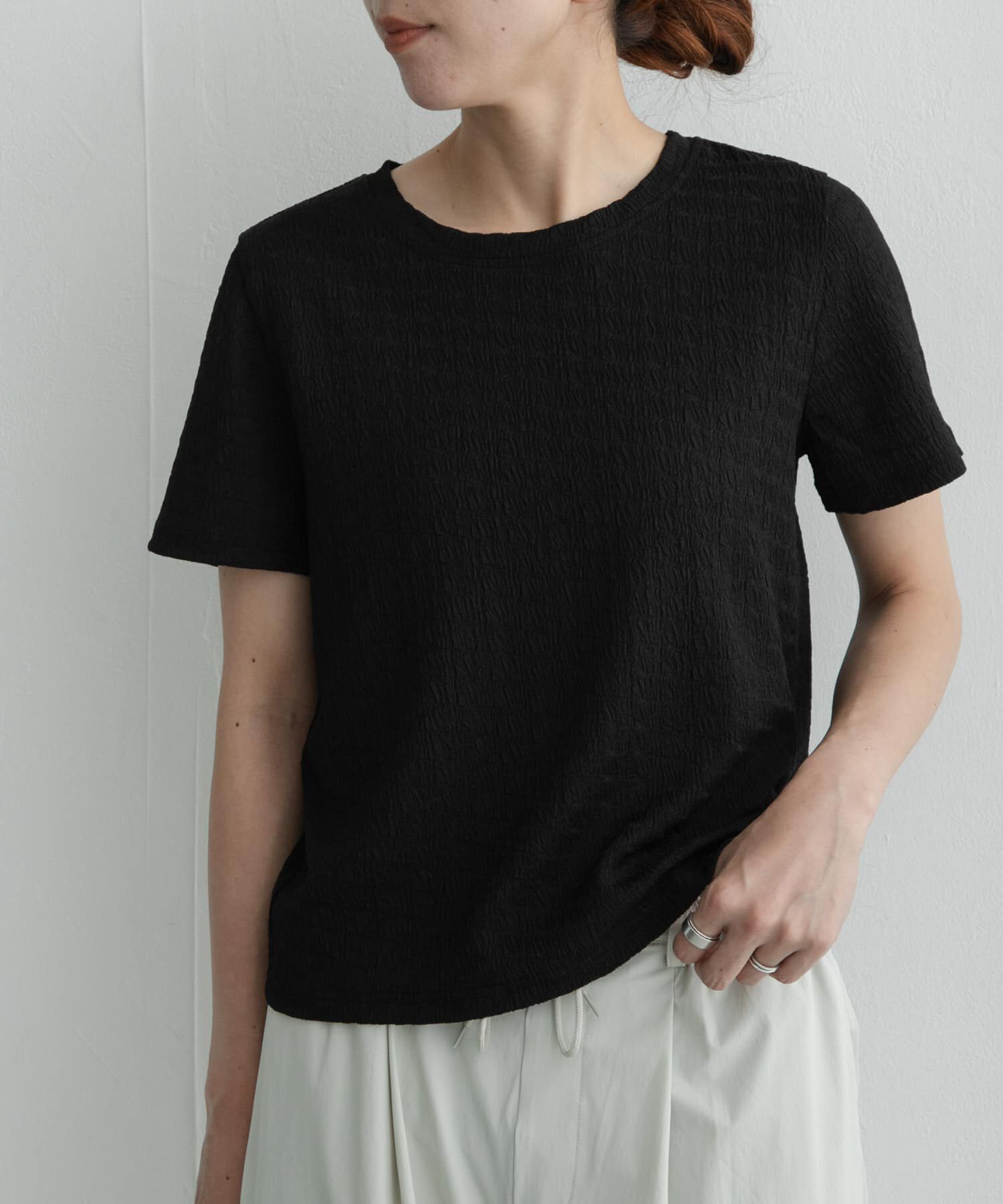 Sonny Label 「シャーリングジャガードTシャツ」|Tシャツ・カットソー|