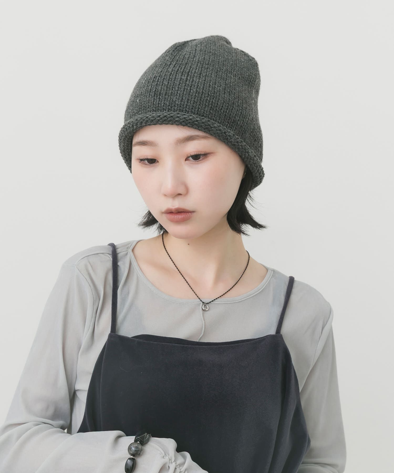 SMELLY「ロールニットビーニー」|ニット帽|