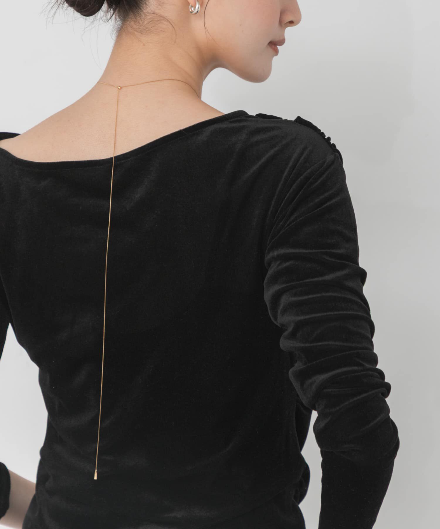 URBAN RESEARCH「ベロアオフショルドレープカットソー」|Tシャツ・カットソー|