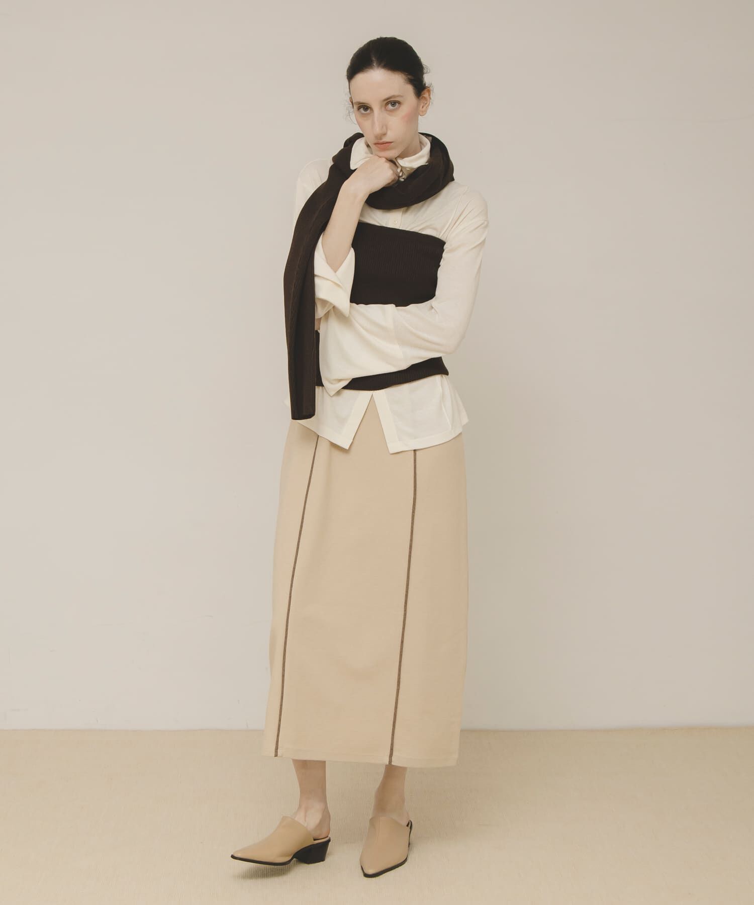 LAATO「cut cardigan」|カーディガン|アイボリー