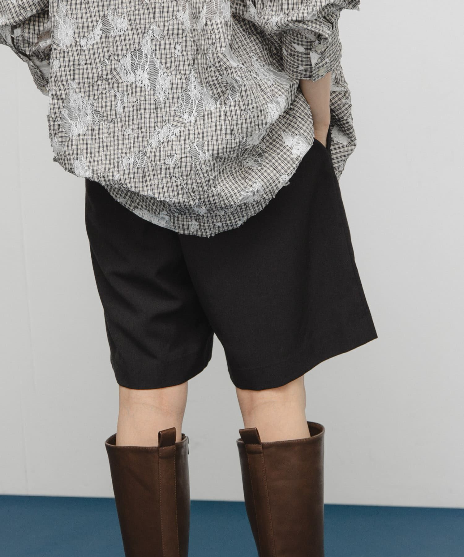  「フロントステッチショートパンツ」|その他|ブラック