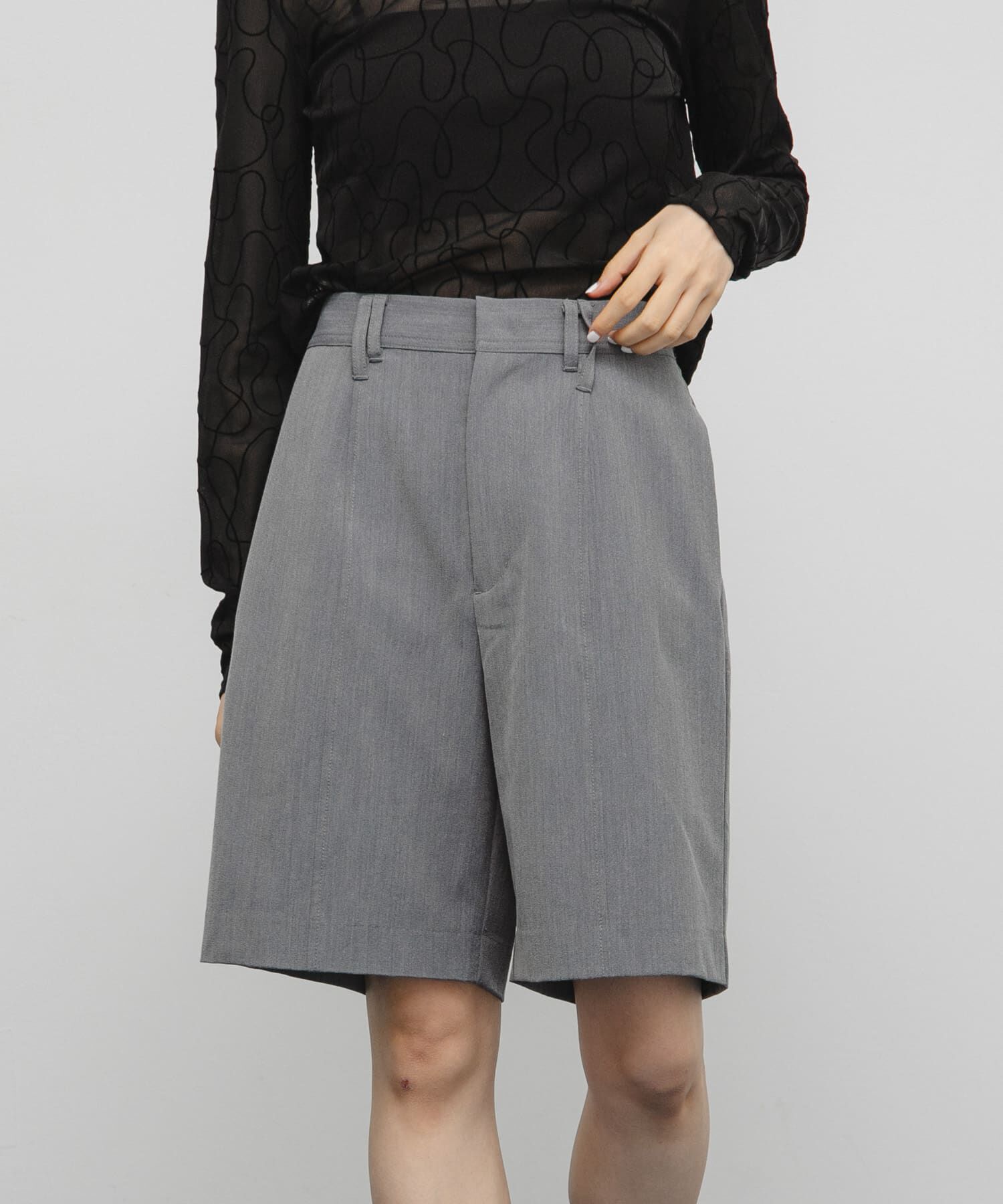  「フロントステッチショートパンツ」|その他|グレー