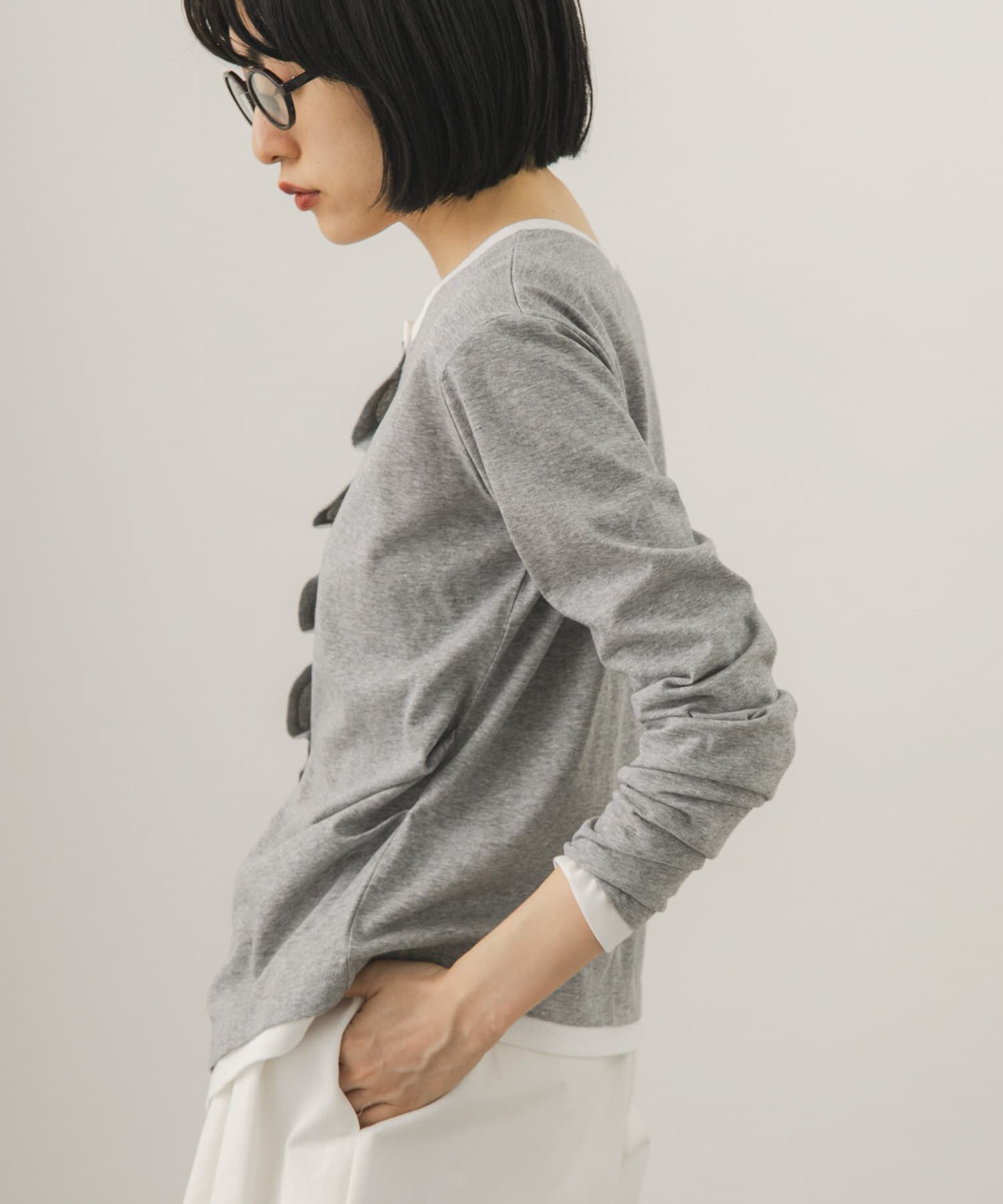  「バイカラーアシメタックトップス」|Tシャツ・カットソー|