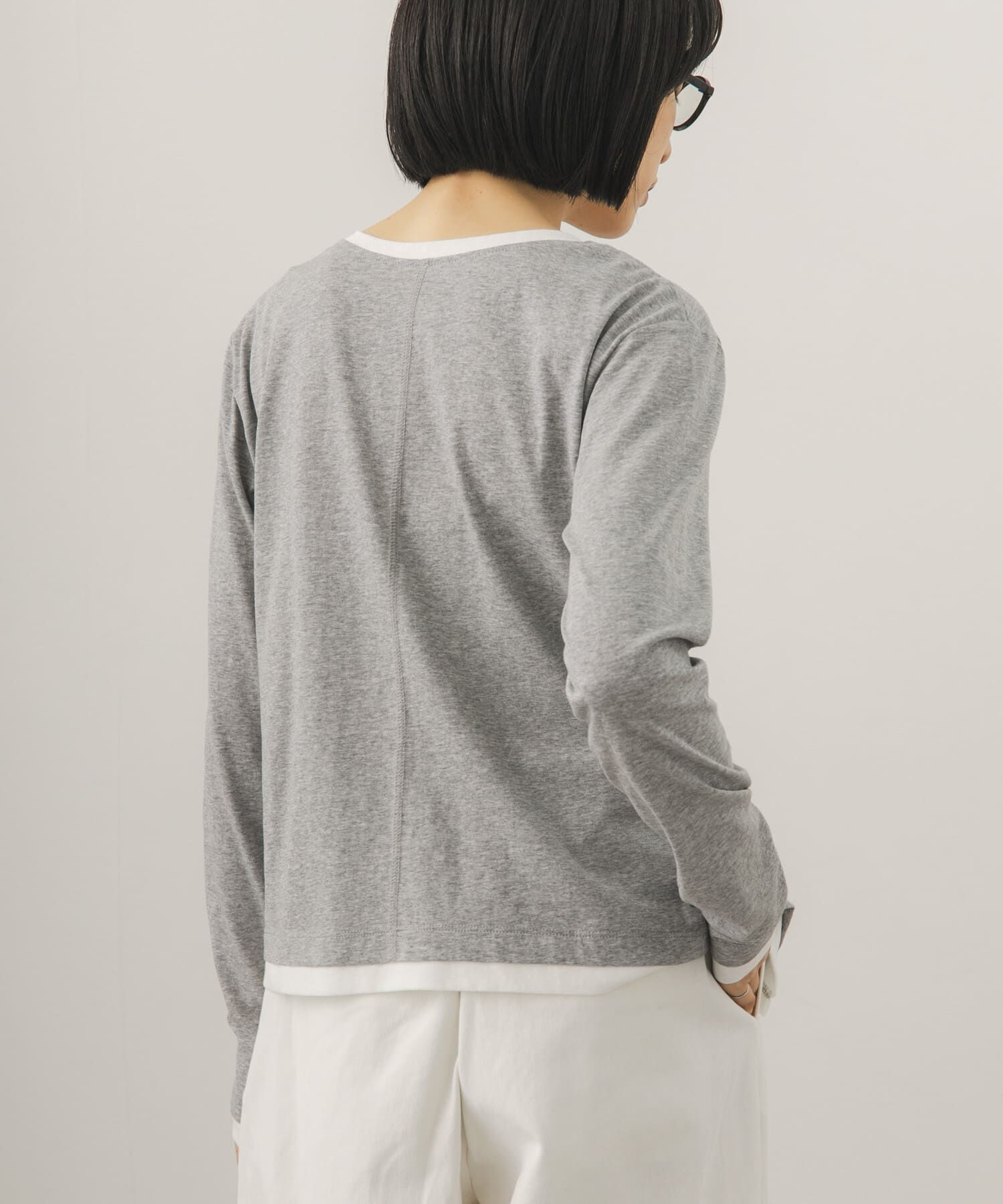  「バイカラーアシメタックトップス」|Tシャツ・カットソー|