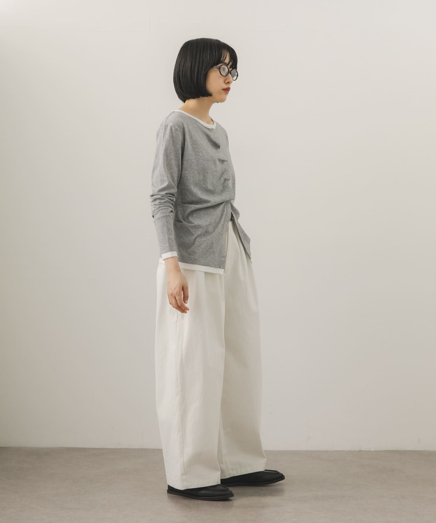  「バイカラーアシメタックトップス」|Tシャツ・カットソー|