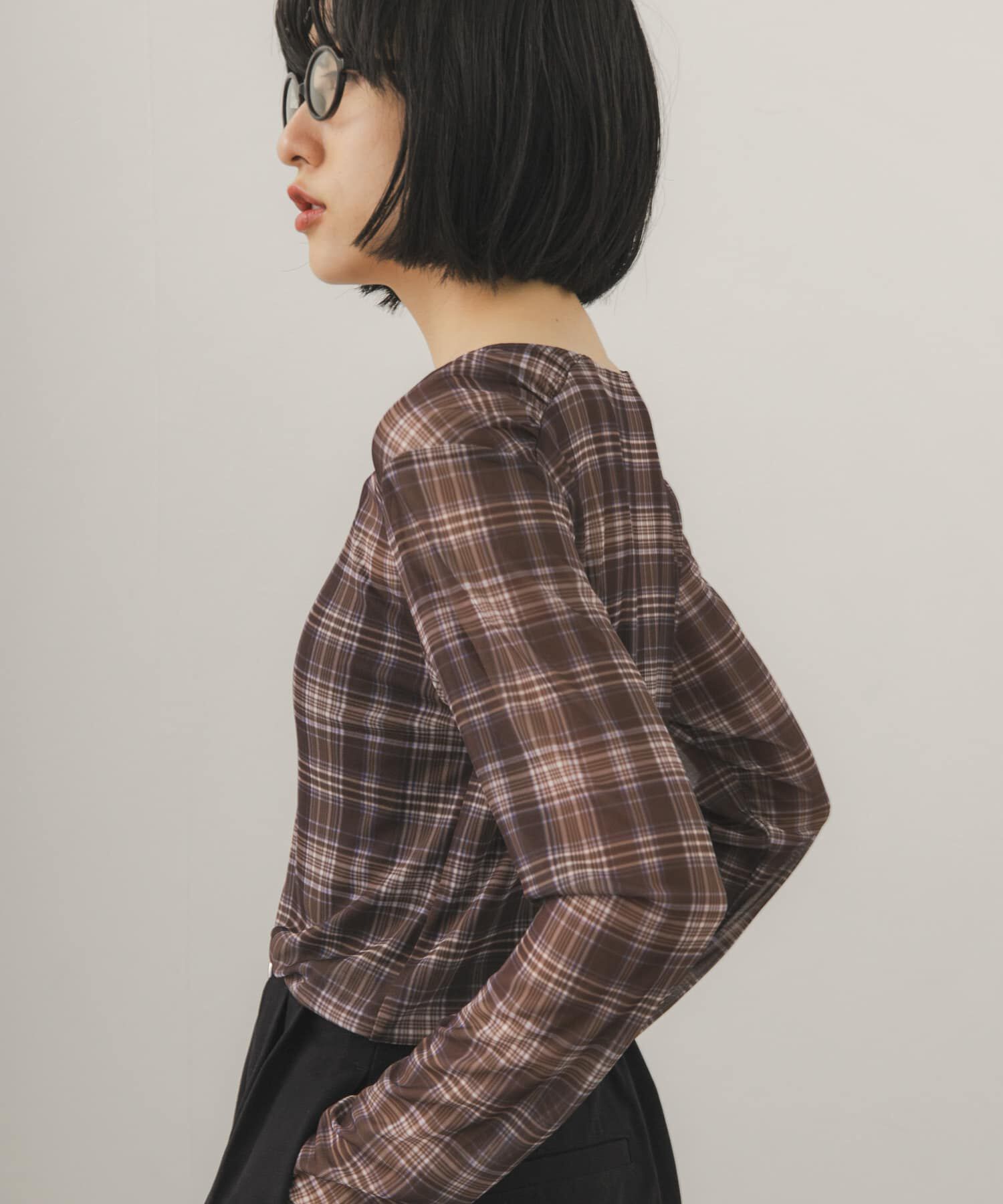  「シアーギャザーロンTEE」|Tシャツ・カットソー|