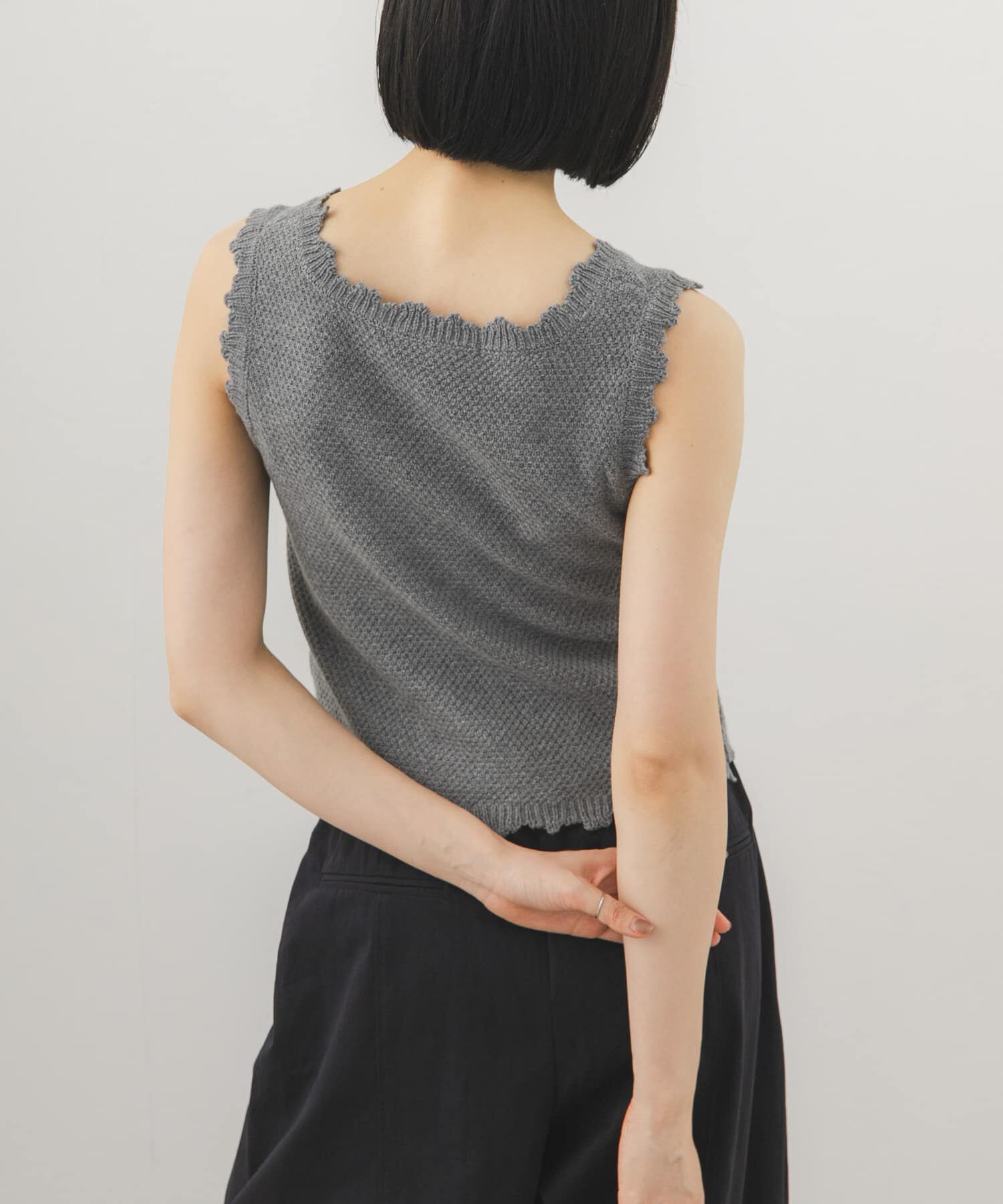  「クロシェスカラップタンクトップ」|タンクトップ|グレー系その他