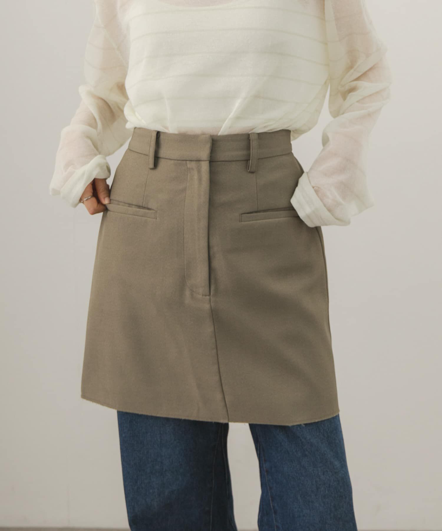  「カットオフミニスカート」|スカート|グレー系その他