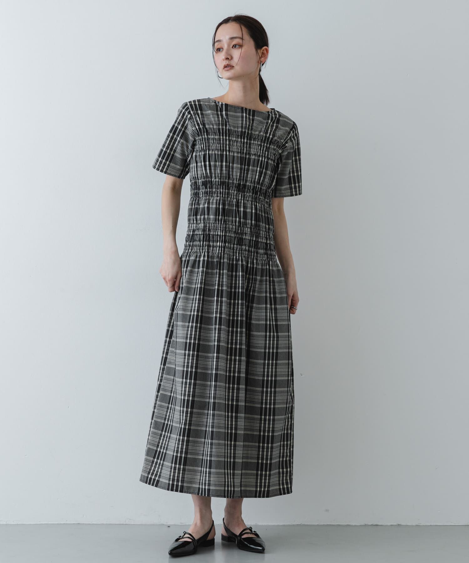 SENSE OF PLACE by URBAN RESEARCH「チェックシャーリングワンピース」|ワンピース|