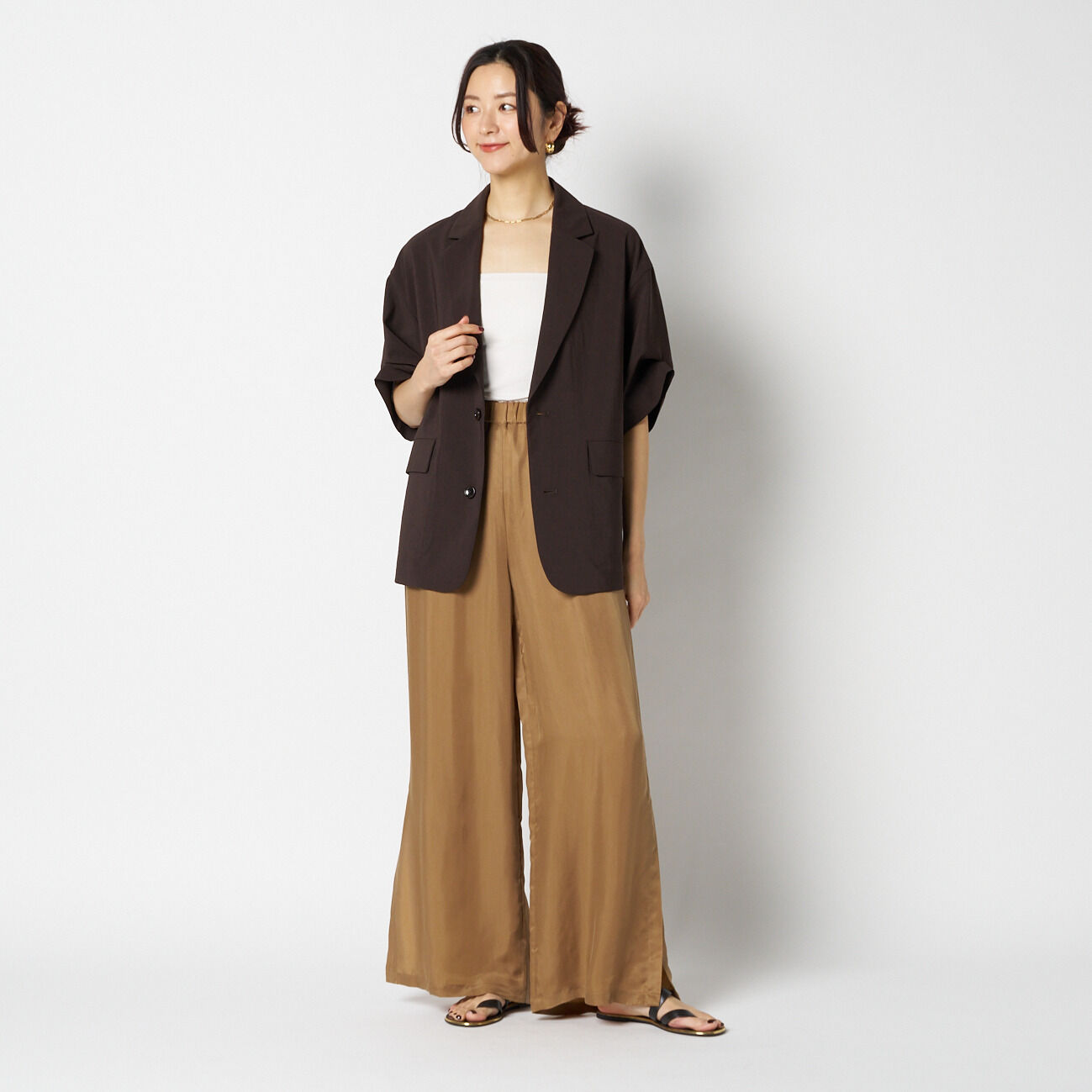 HELIOPOLE「HELIOPOLE CUPRO SLIT EASY PANTS」|チノ|