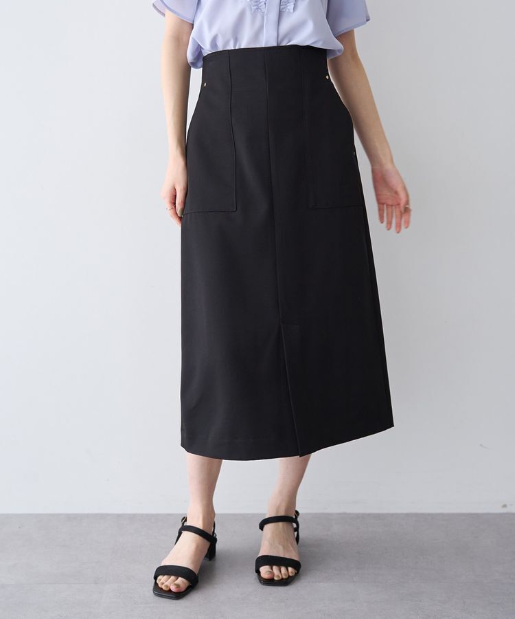 YECCA VECCA「ドライタッチナロースカート」|スカート|Black