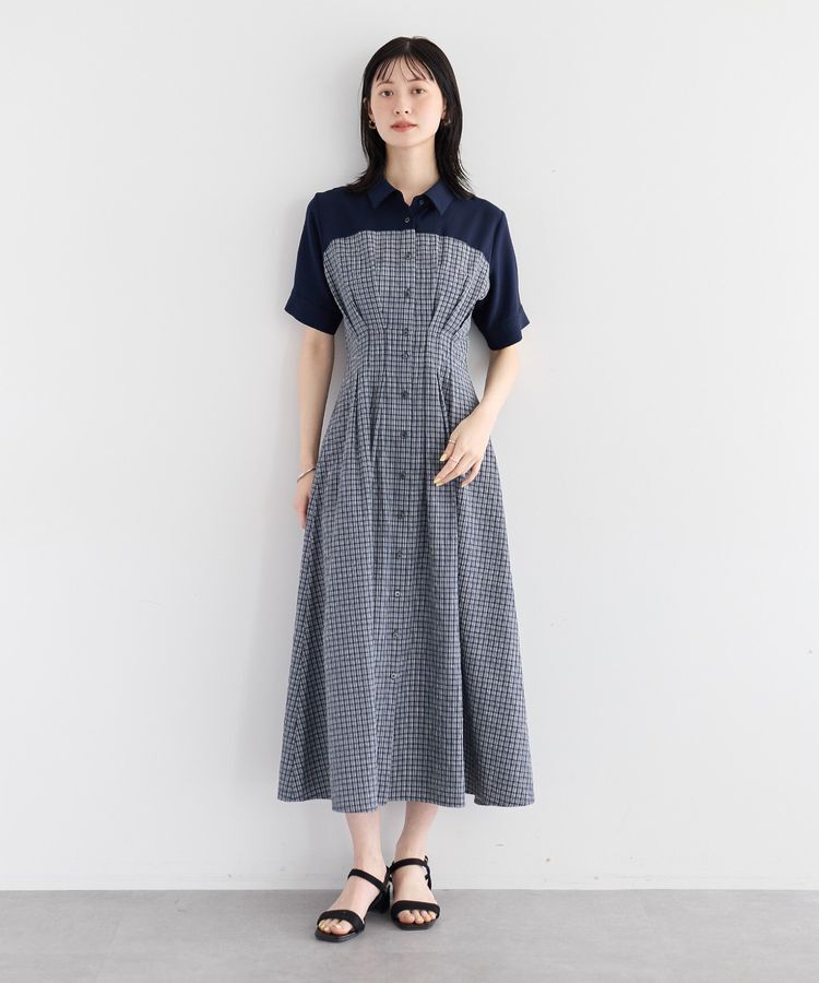 YECCA VECCA「ハーフスリーブベアドッキングワンピース」|ワンピース|