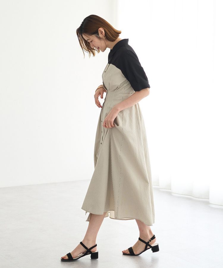 YECCA VECCA「ハーフスリーブベアドッキングワンピース」|ワンピース|