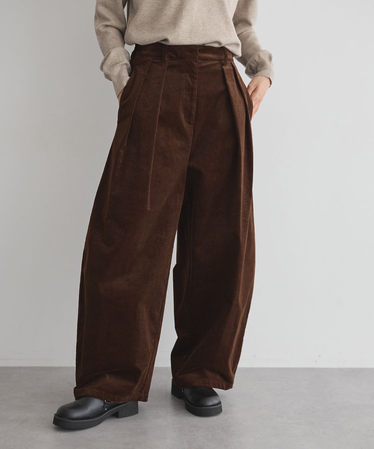 GARAGE OF GOOD CLOTHING「コーデュロイワイドバレルパンツ」|その他|Brown