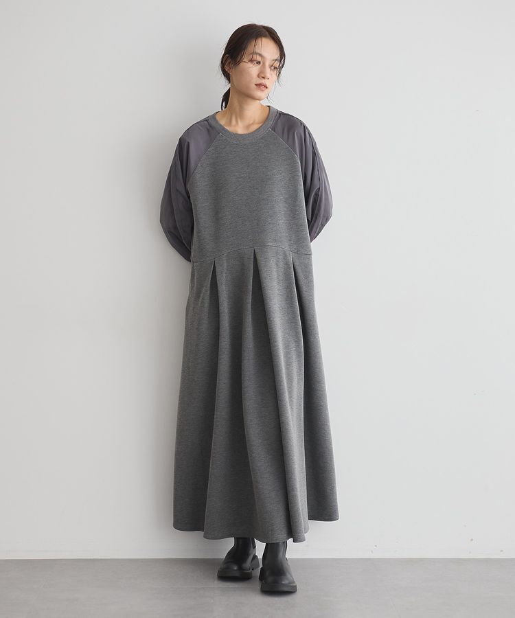 GARAGE OF GOOD CLOTHING「ダンボール&times;異素材タックワンピース」|ワンピース|
