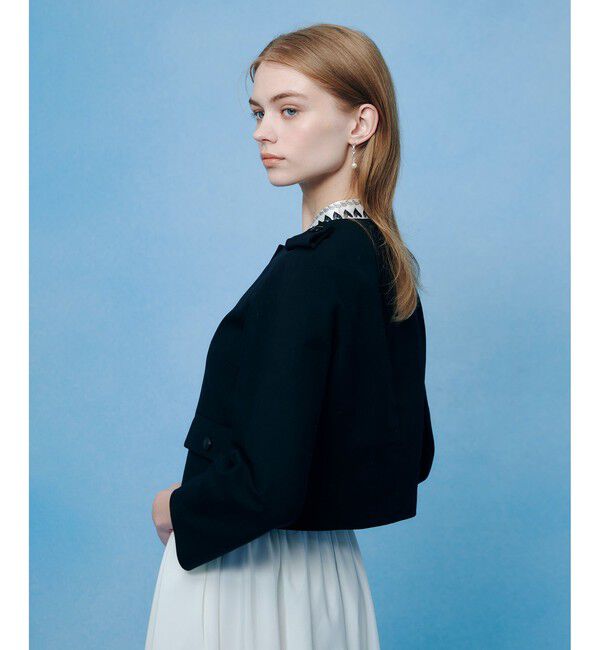 LOULOU WILLOUGHBY「【LOULOU WILLOUGHBY】コットンダブルクロスジャケット」|ノーカラージャケット|