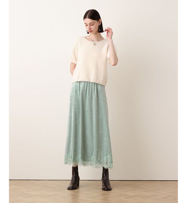 allureville「WEB ルミネ別注 カシミヤブレンドファー加工半袖プルオーバー」|ニット・セーター|