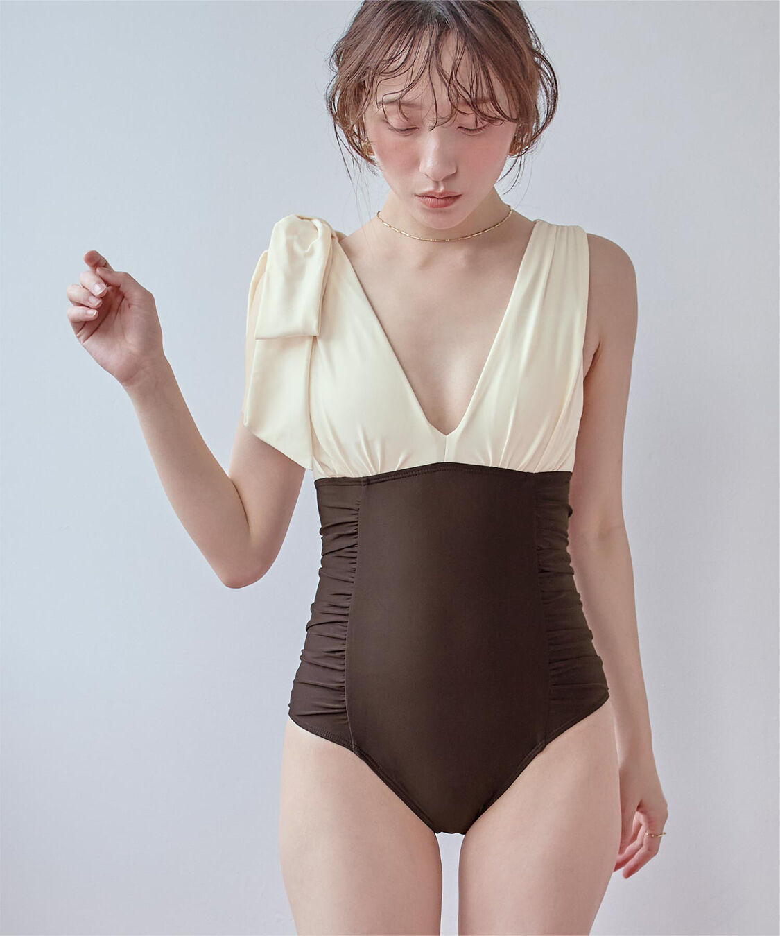 SEA DRESS「深Vネックシンプルワンピース」|ビキニ|